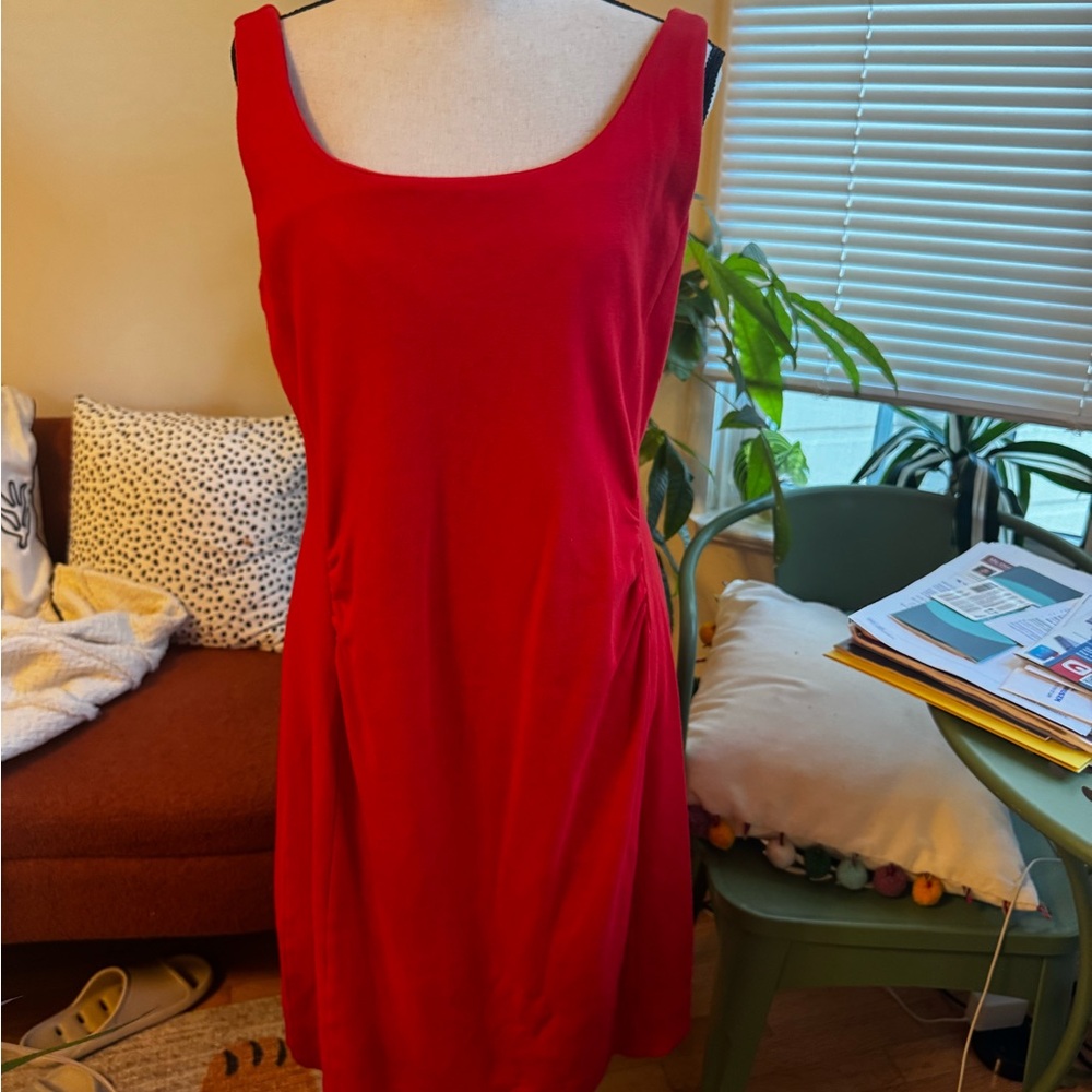 Red Sleeveless Maternity Dress